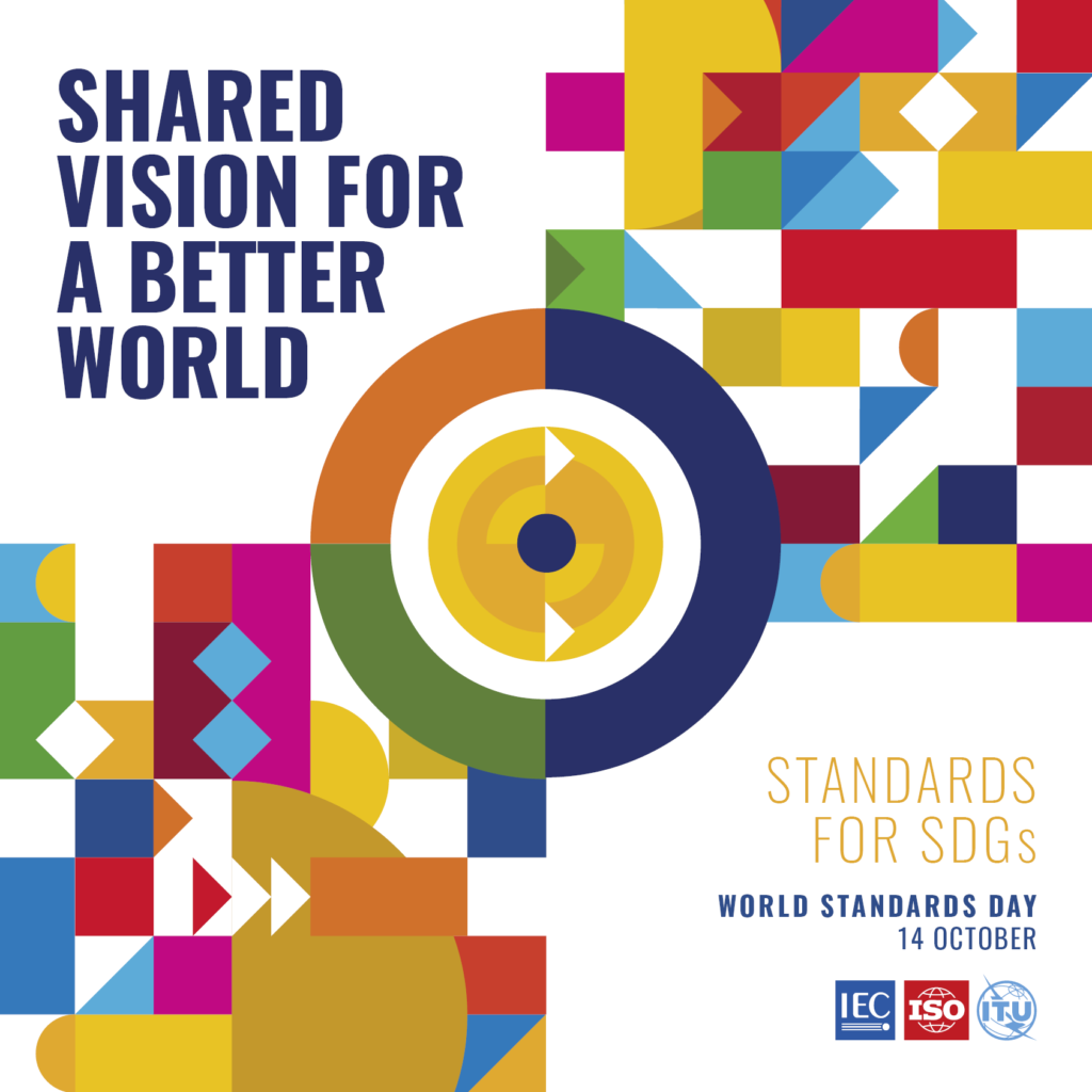 World Standards Day Poster with date 14 October 2022 and title Shared Vision for a Better World