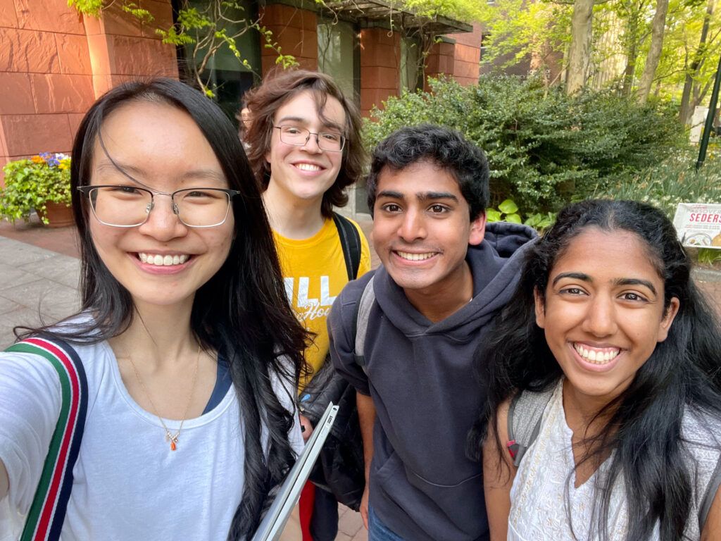 Penn student researchers (L-R): Junfang Zhang, Leo Solga, Vishal Krishnaiah, Megha Thomas